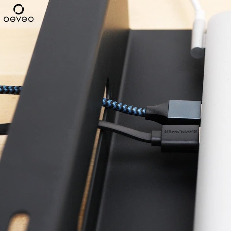 Oeveo Under Desk Laptop Mount - Black | Fits Laptops Up to 17"| 2.375" H x 19.5" W x 11.125" D | Metal Laptop Mount with Air Vents | ULM-291 | Made in America - Image 4